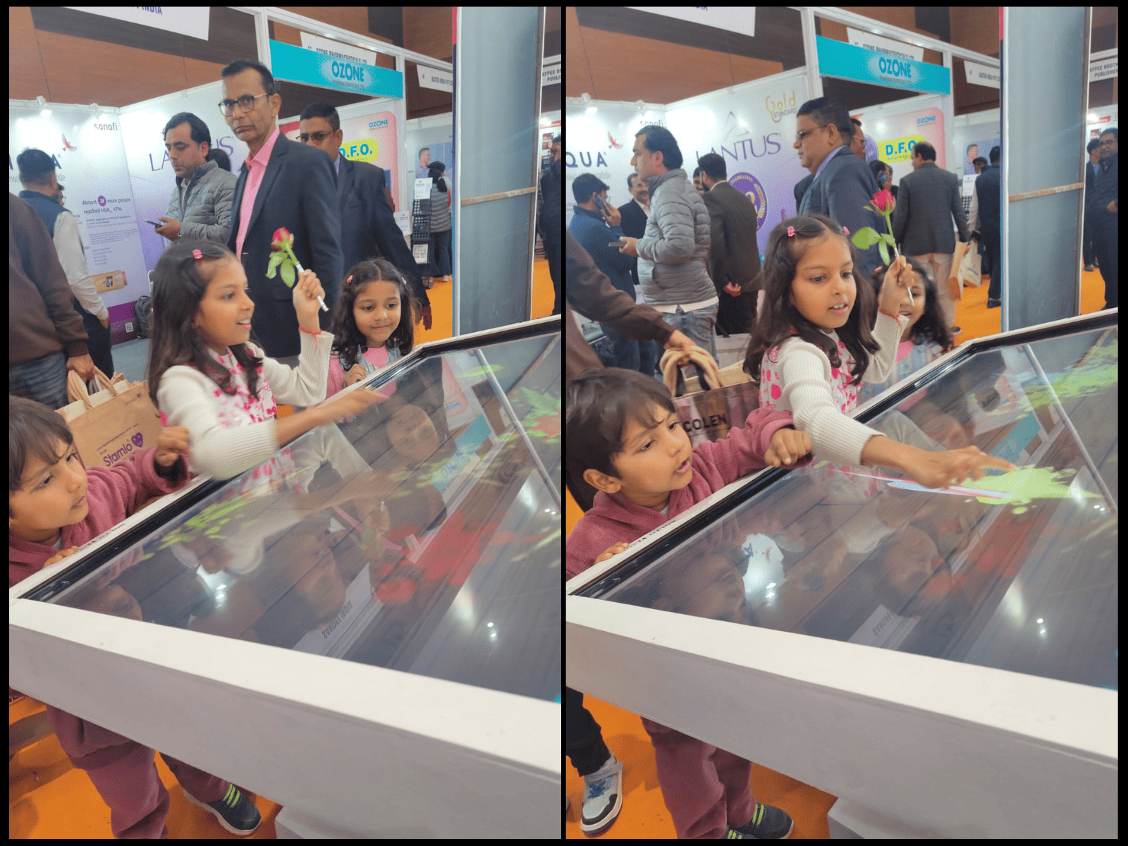 touchscreen gaming zone for kids at exhibition